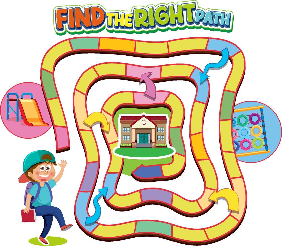 Maze game template for kids vector