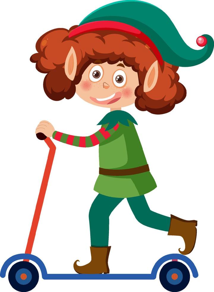 Cute elf cartoon character isolated vector