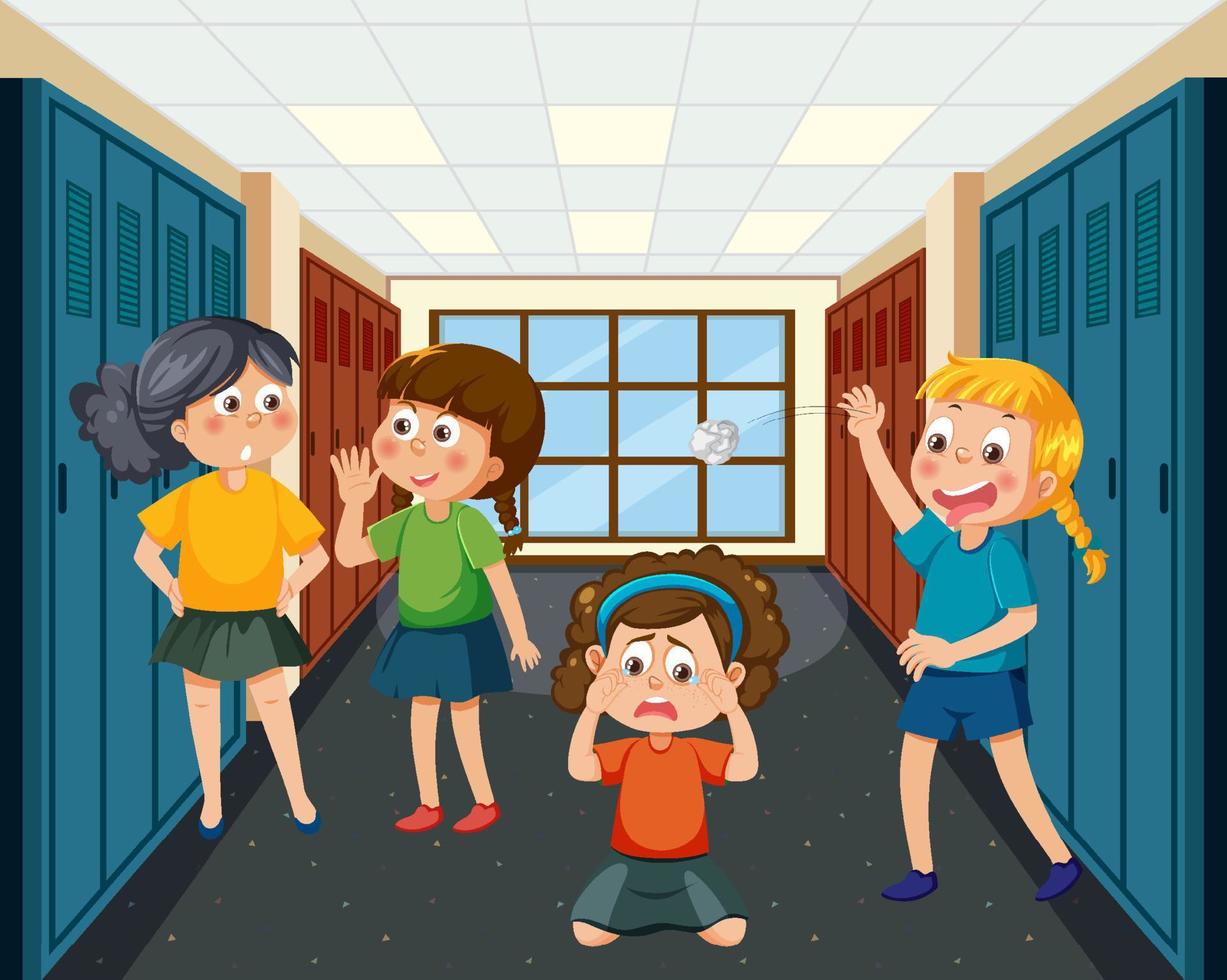 Kids bullying their friend at school vector