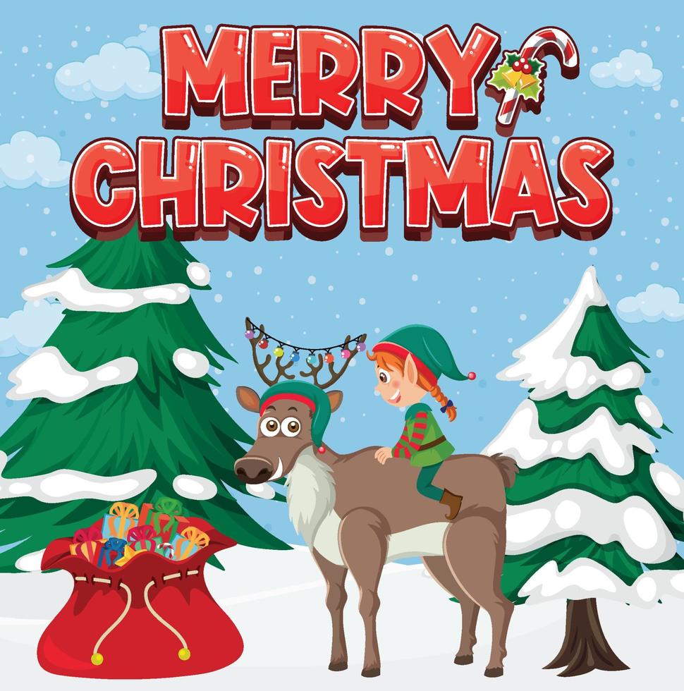 Merry Christmas poster design vector
