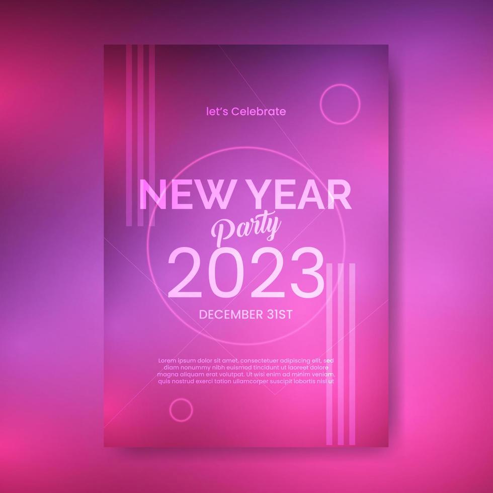 gradient vertical poster new year 2023 template design vector
