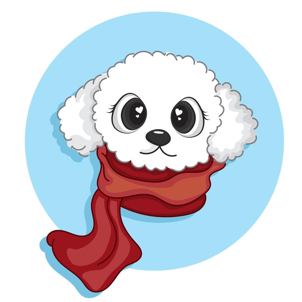 cute puppies wearing scarves. cute dog vector