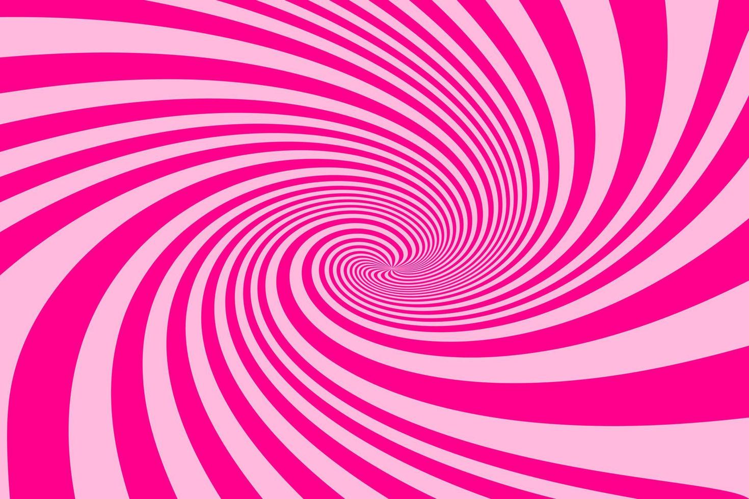 Pink Swirling radial vortex background. Spiral stripes Vector background