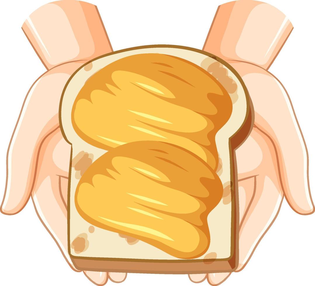 Bread with butter in cartoon style vector