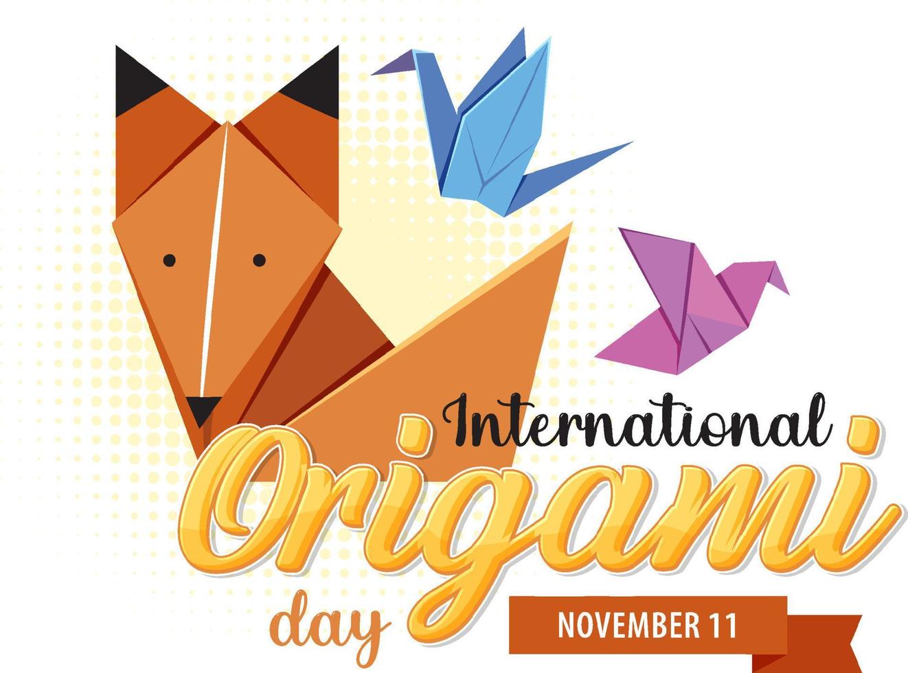 International Origami Day Banner Design vector