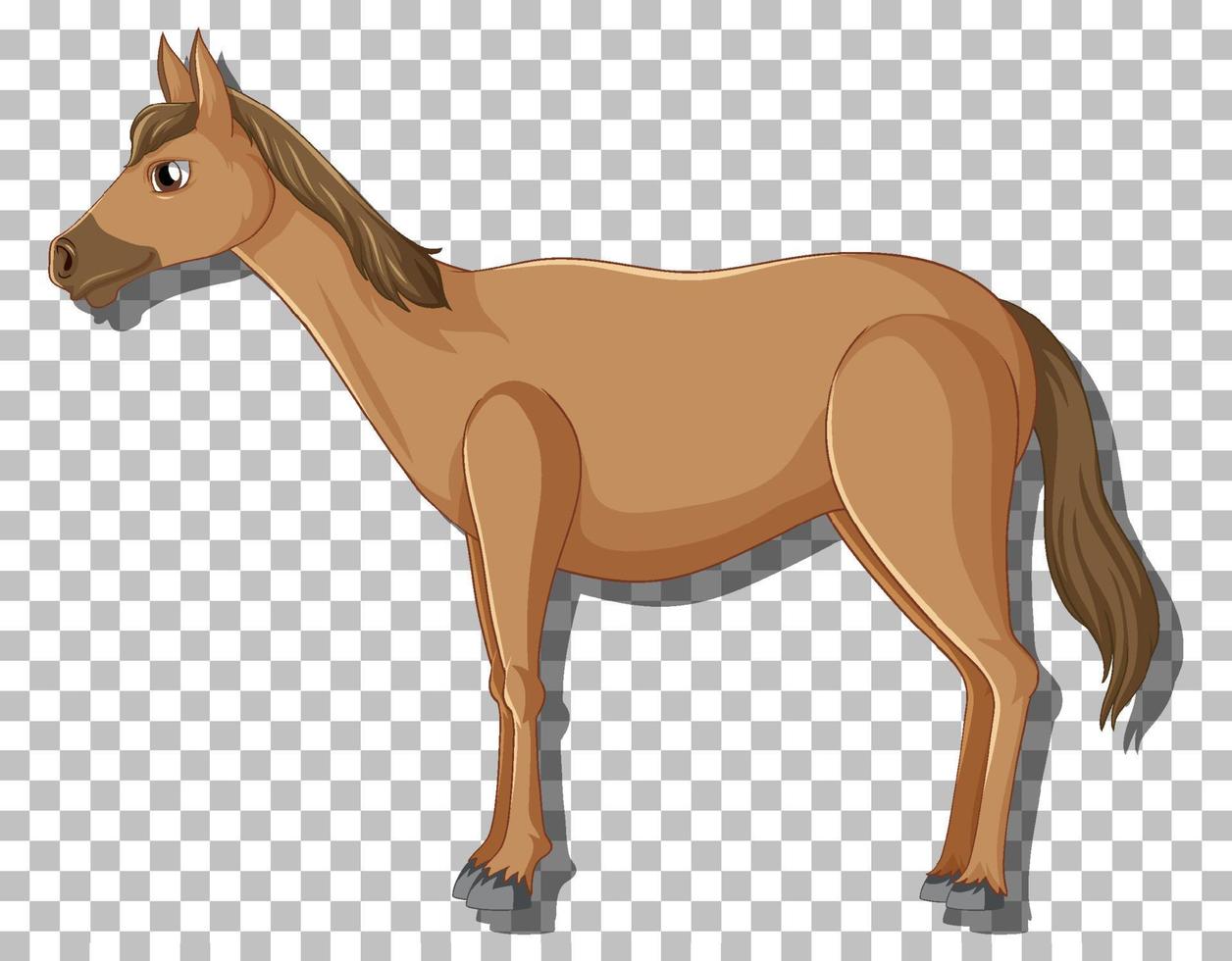 personaje de dibujos animados de caballo marrón vector