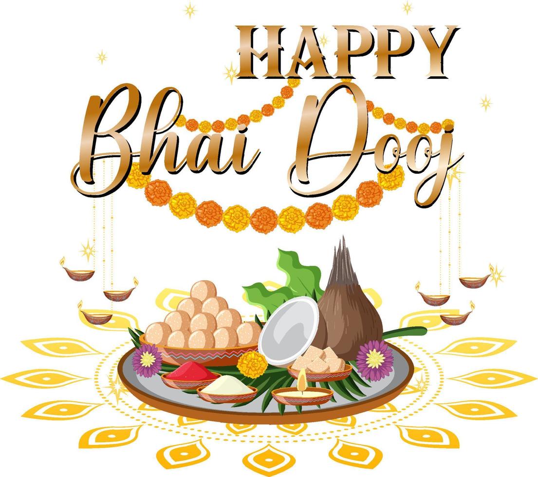 Happy Bhai Dooj Poster Design vector