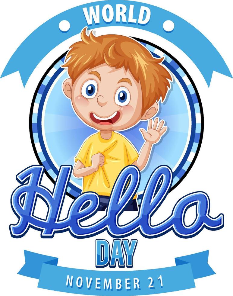 World hello day poster design vector