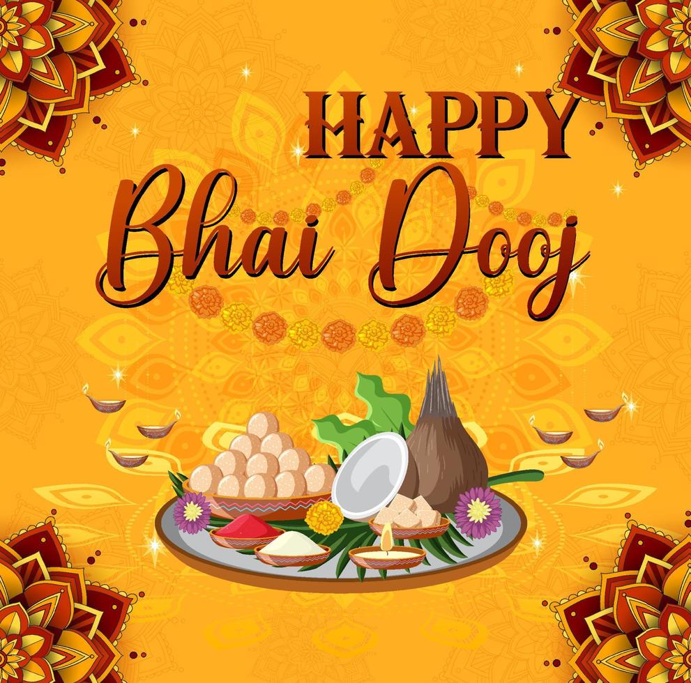 Happy Bhai Dooj Poster Design vector