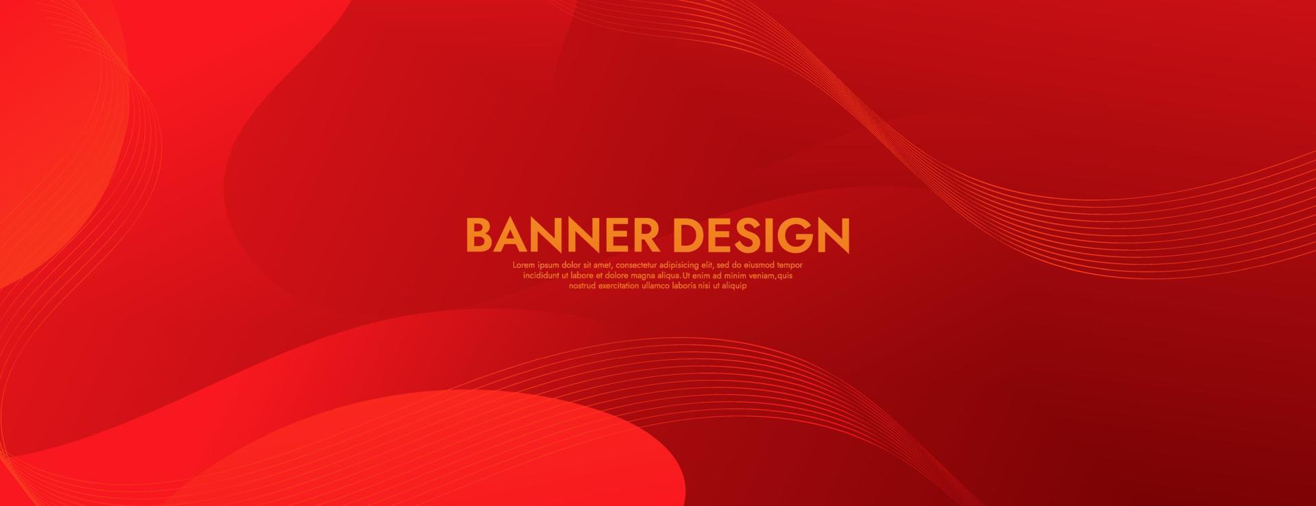 Abstract Red Fluid Wave Banner Template vector