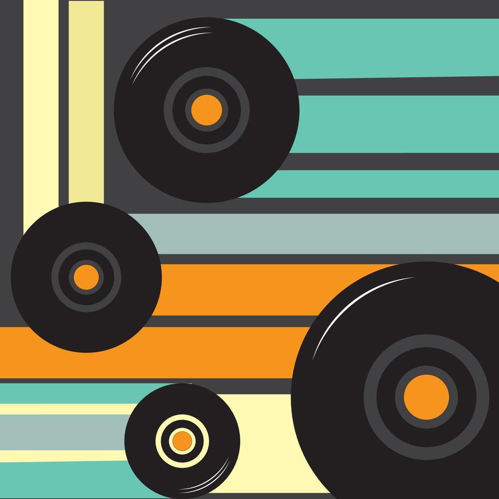 vector de fondo de vinilo negro retro