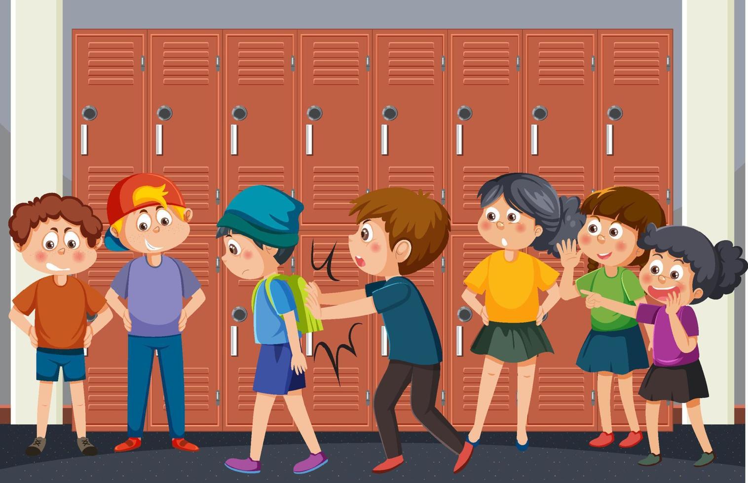 Kids bullying their friend at school vector