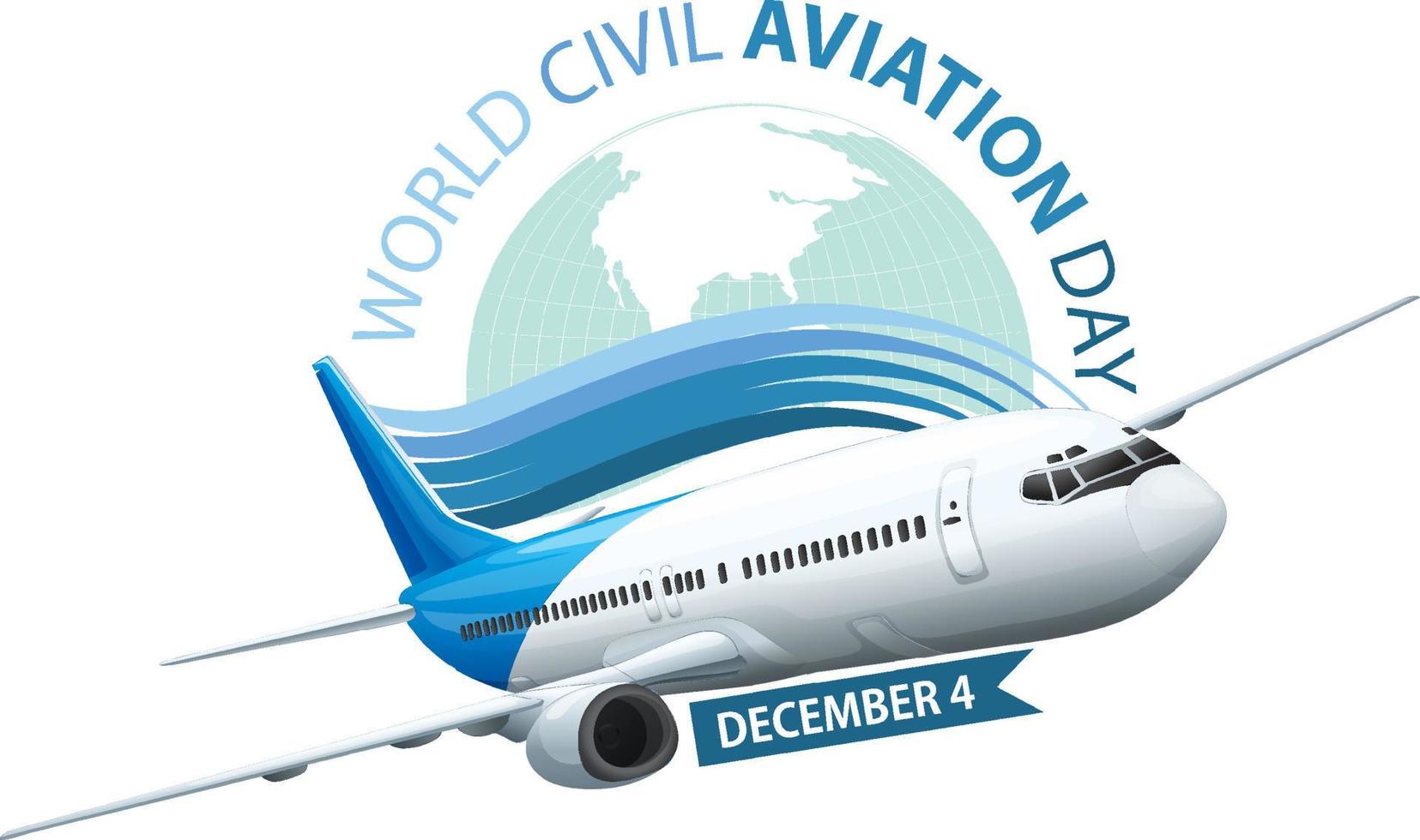 International Civil Aviation Day icon banner vector