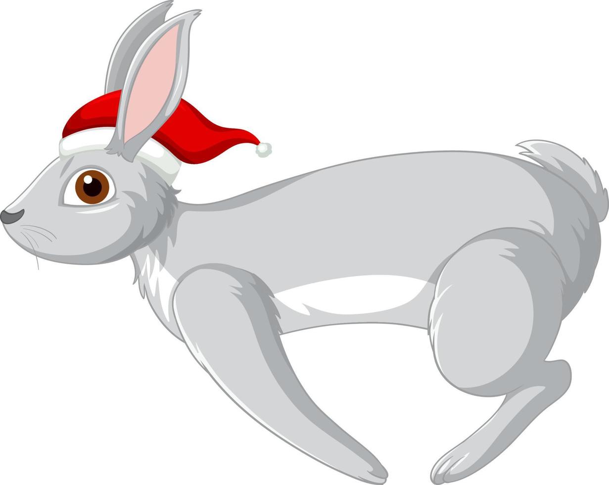 Cute grey rabbit cartoon character vector