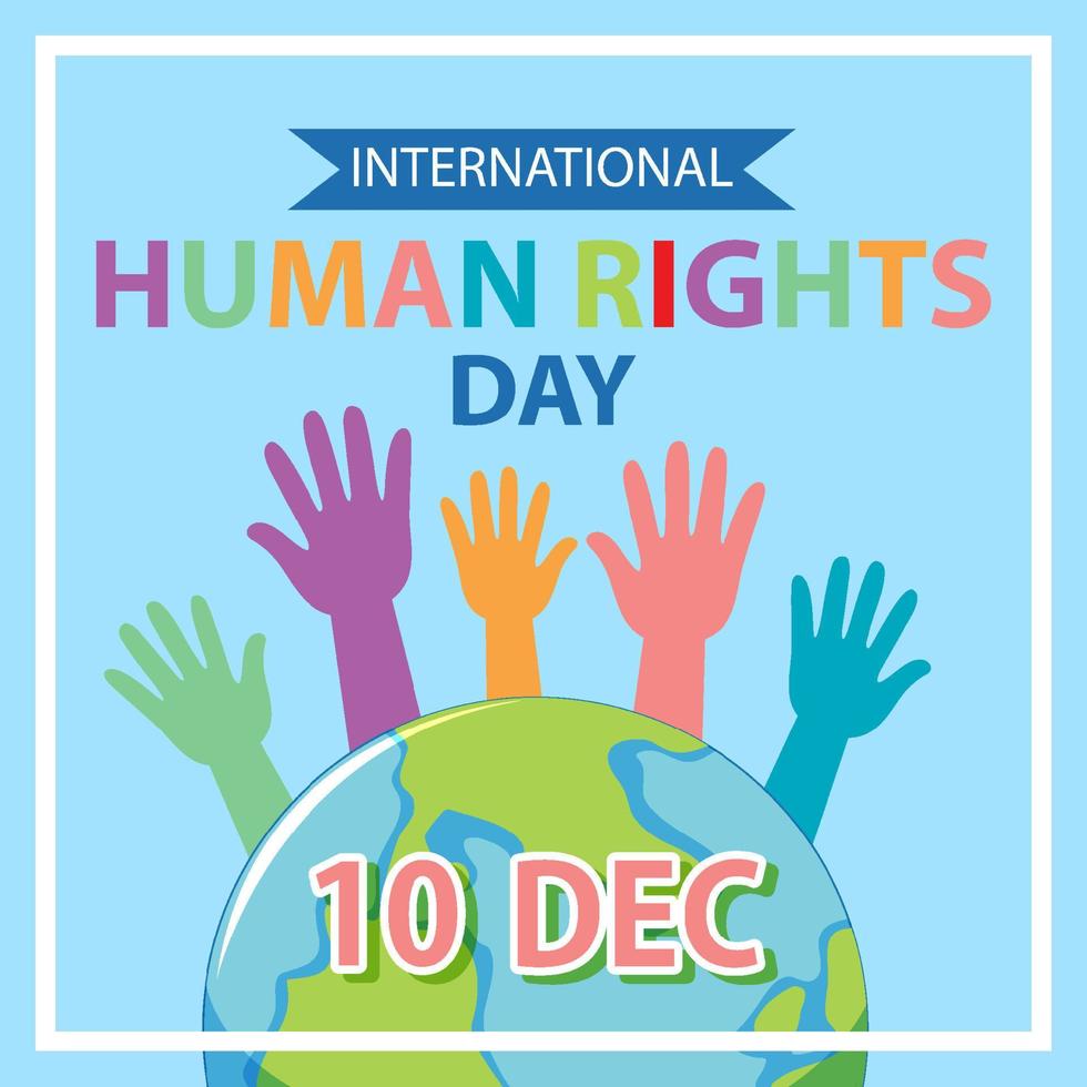 International Human Rights Day text for banner design vector