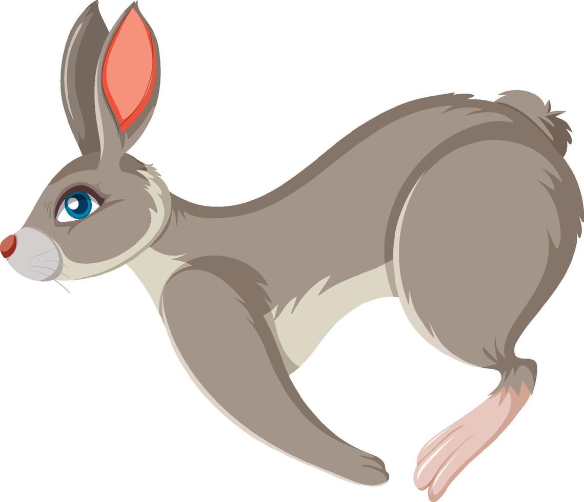 Grey rabbit jumping isolated vector