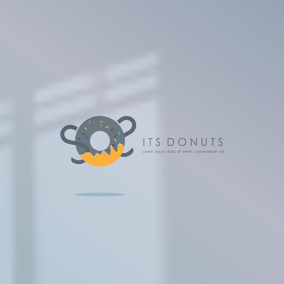 logotipo icono diseño letra s simple dulce donut azul marrón color para panadería donut eps 10 vector