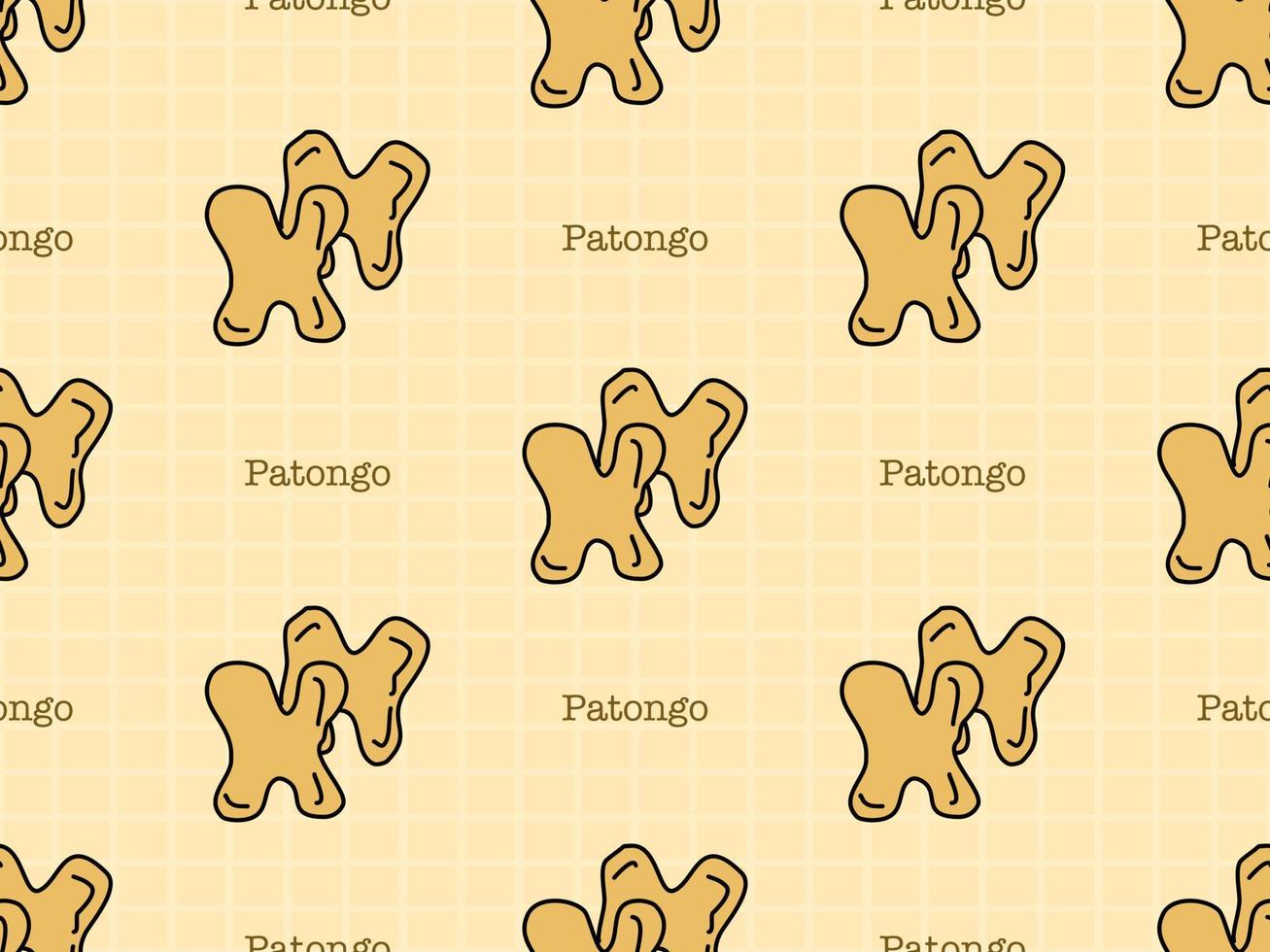 Patongo cartoon character seamless pattern on yellow background vector