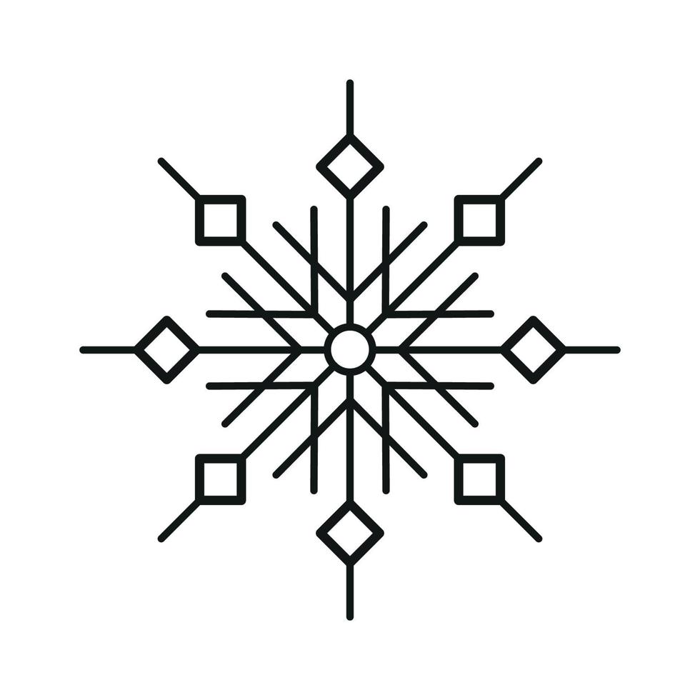 Simple winter snowflake icon. Celebration decor. Vector illustration isolated on white background