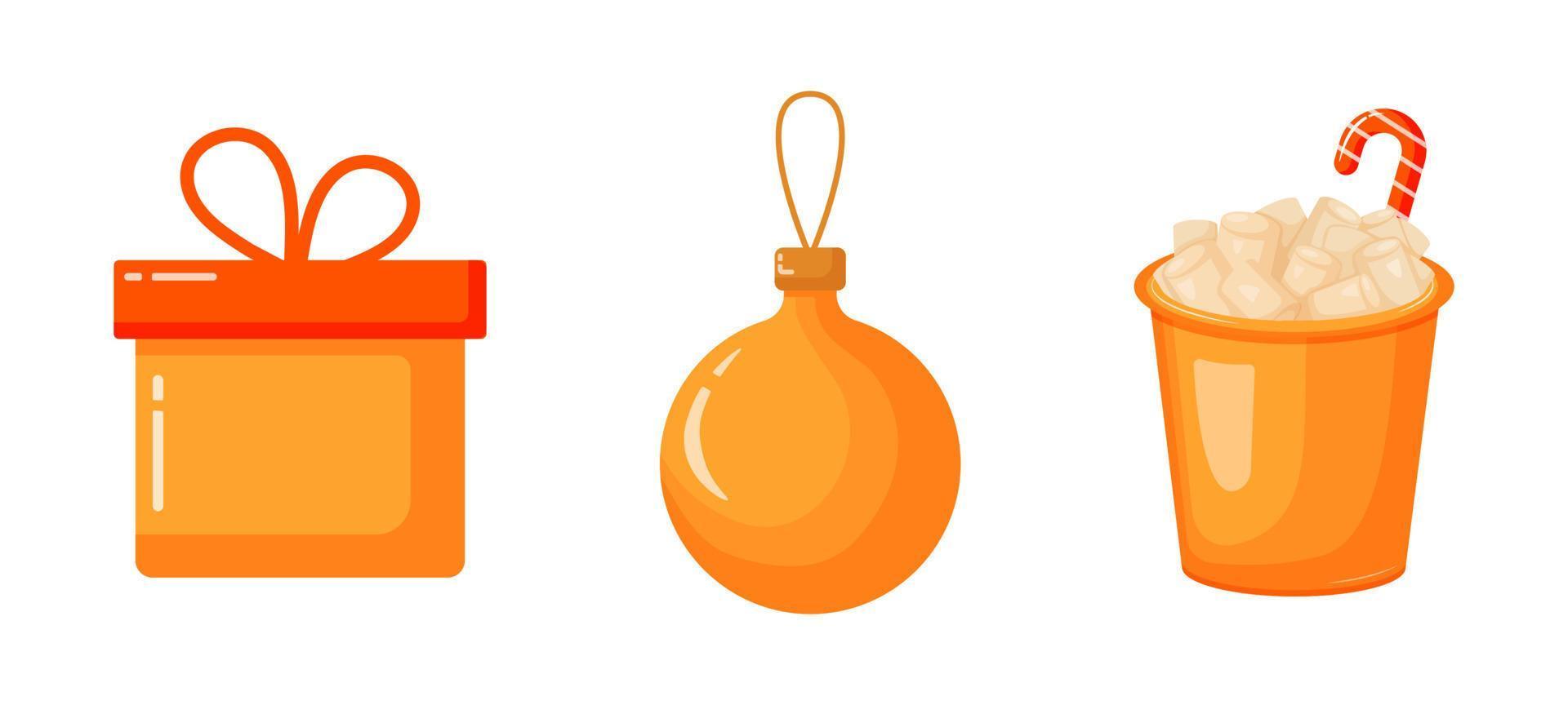 conjunto de elementos de navidad y año nuevo vector