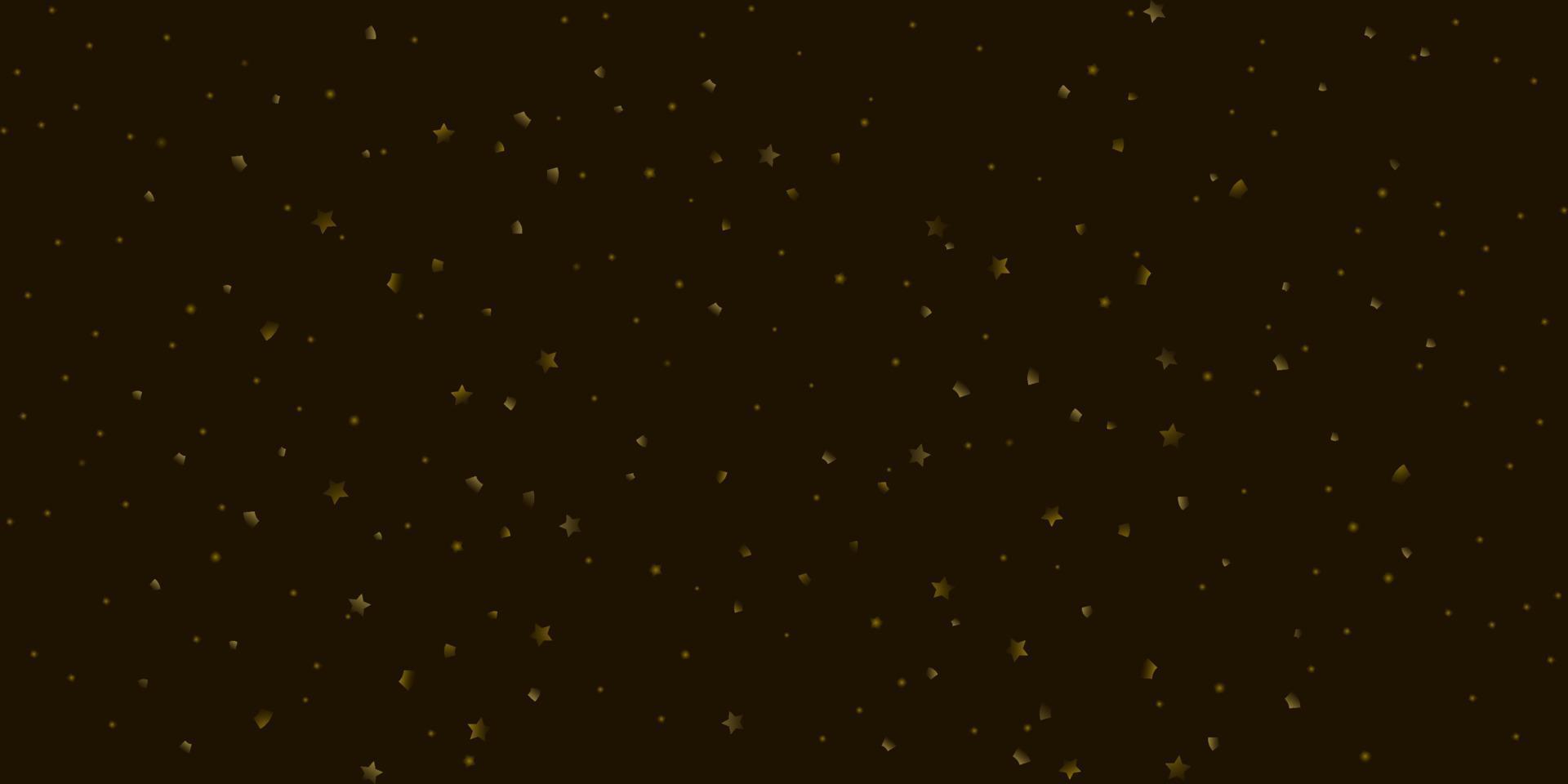 black background with golden confetti, stars and dots vector