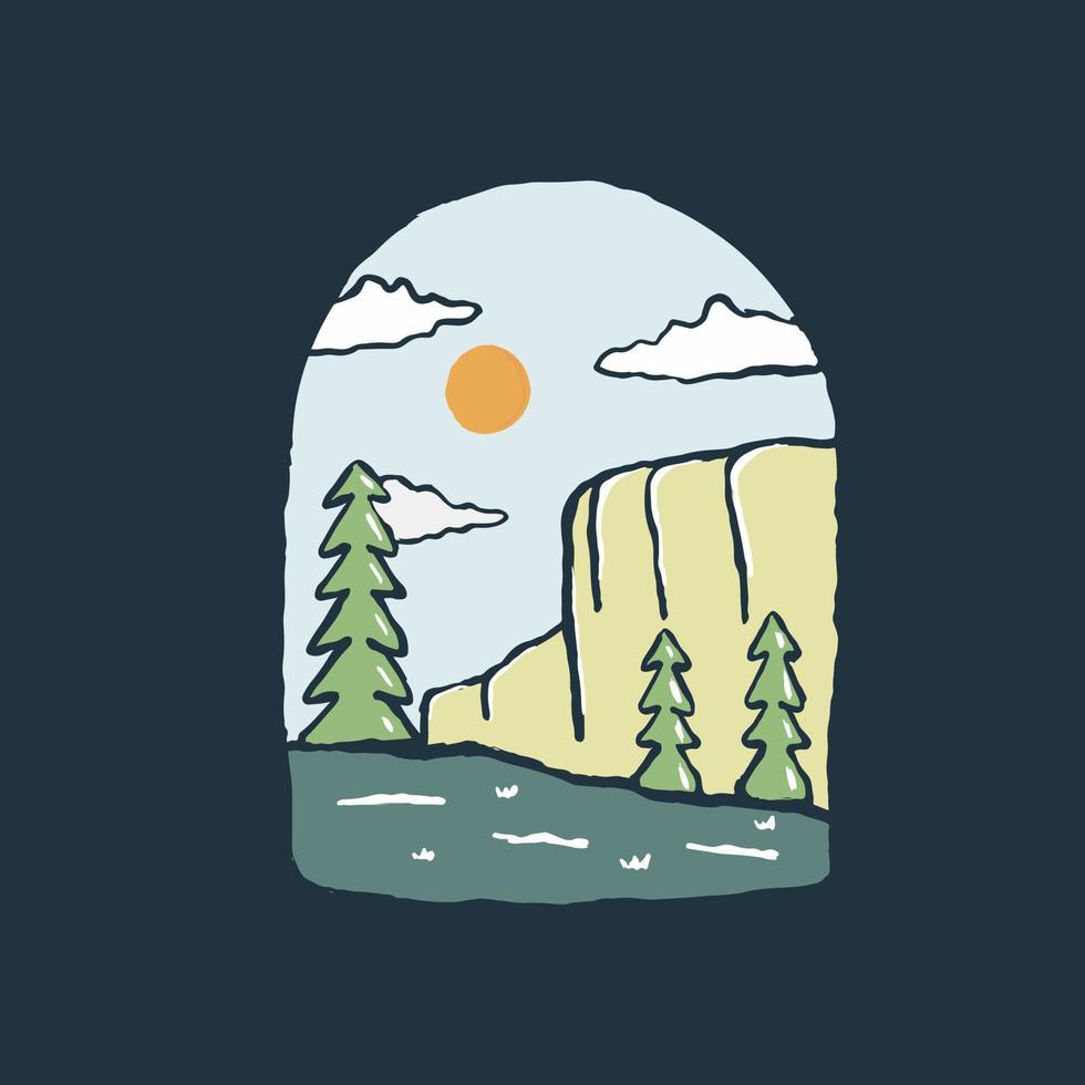 El capitan Yosemite National Park for Nature wild outdoor design vector