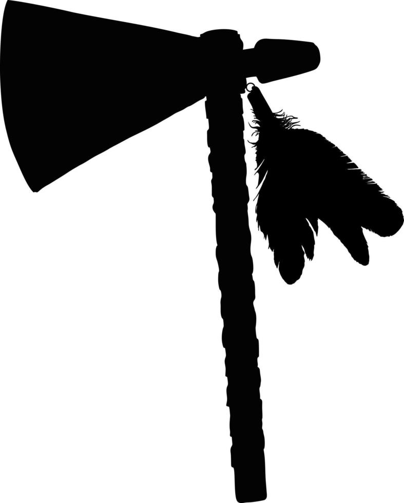 indian tomahawk, silhouette, native americans in vintage monochrome style. Indian battle ax, silhouette, tomahawk. Vintage engraving stylized as a drawing vector