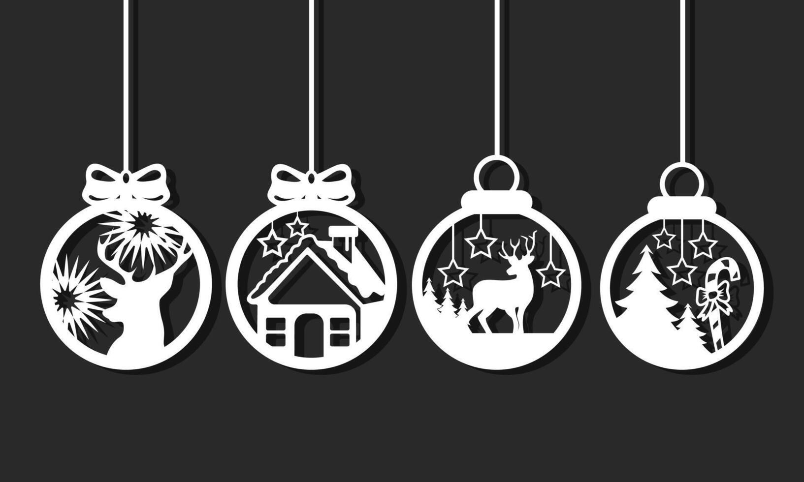 Christmas Ball Decoration for Christmas Tree Set vector