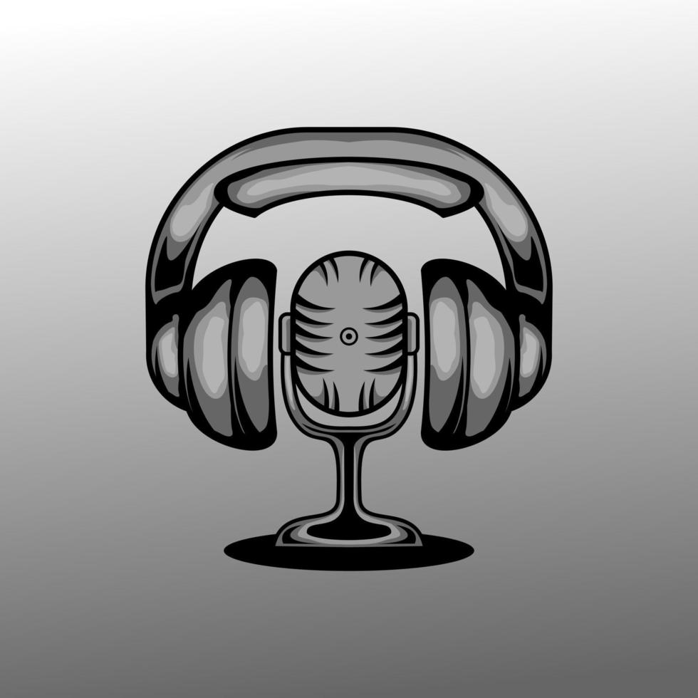 Microphone and headset vector illustration