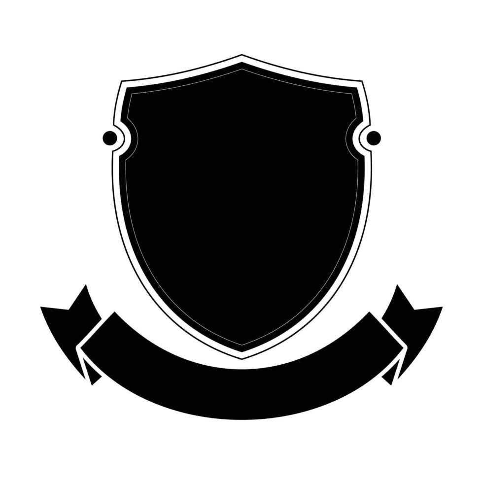 blank emblem shield ribbon template vector design
