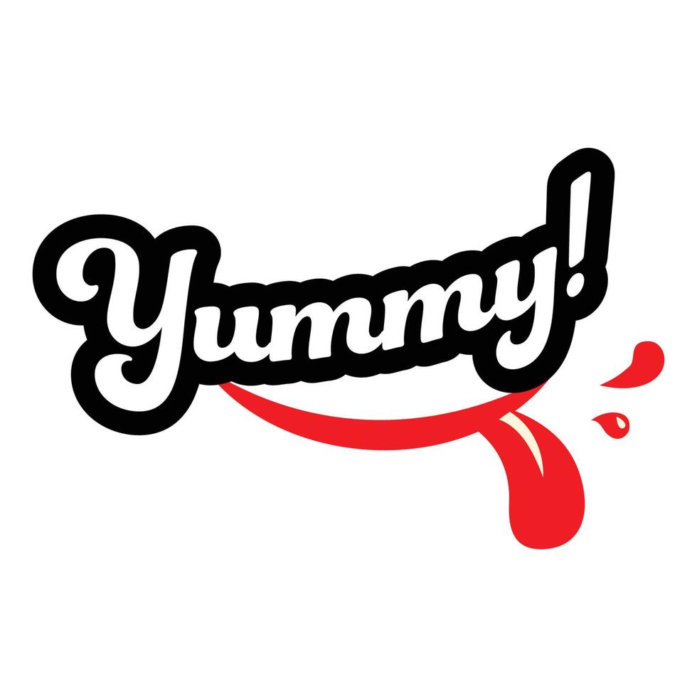 yummy smile typhography vector design