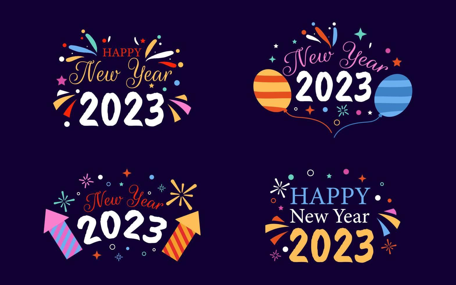 Happy New Year 2023 elements collection vector