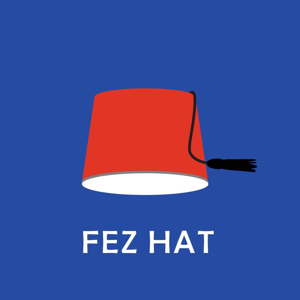 fez hat on blue background flat vector illustration