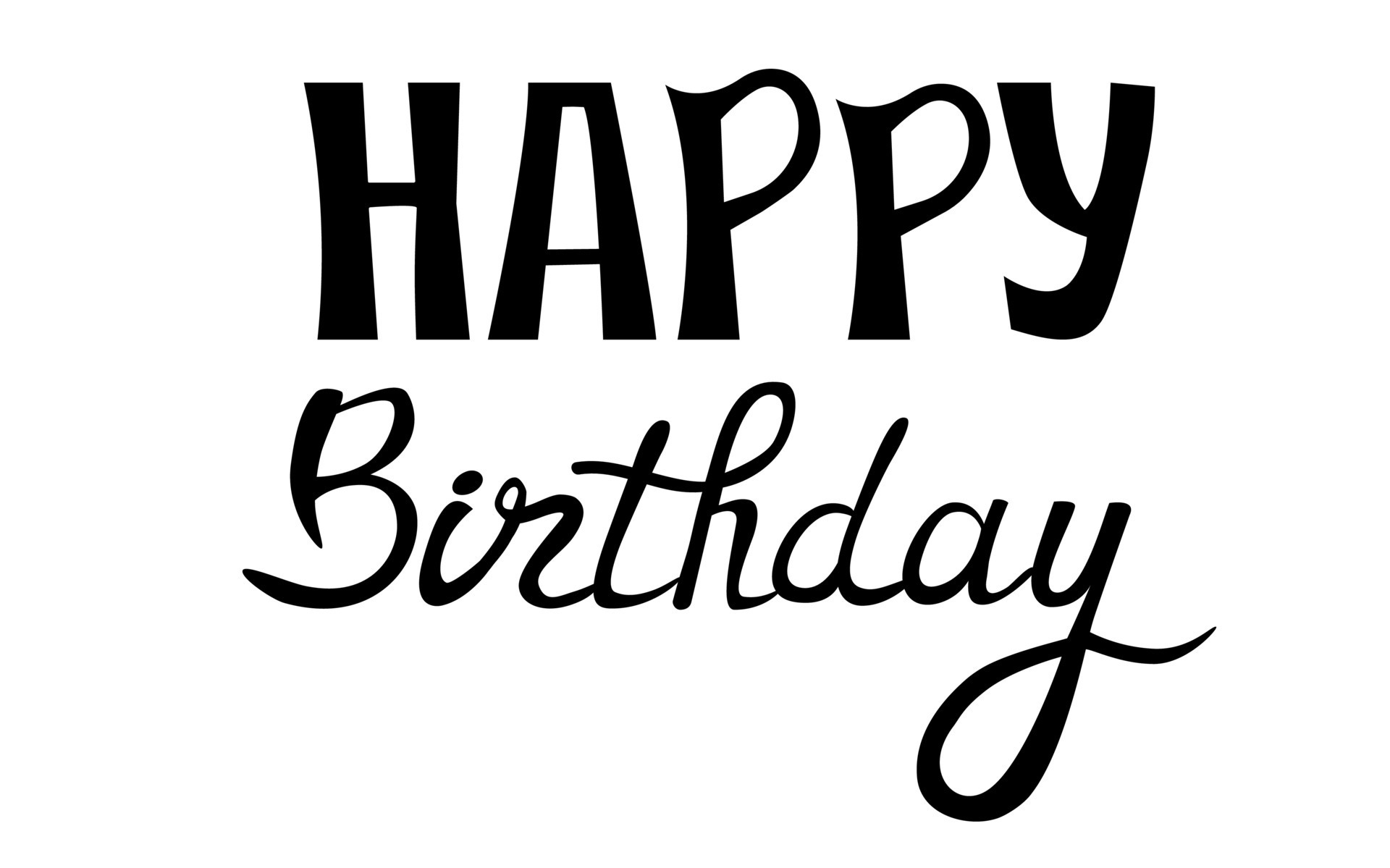 Happy birthday hand lettering, handwritten vector. 14000531 Vector Art ...