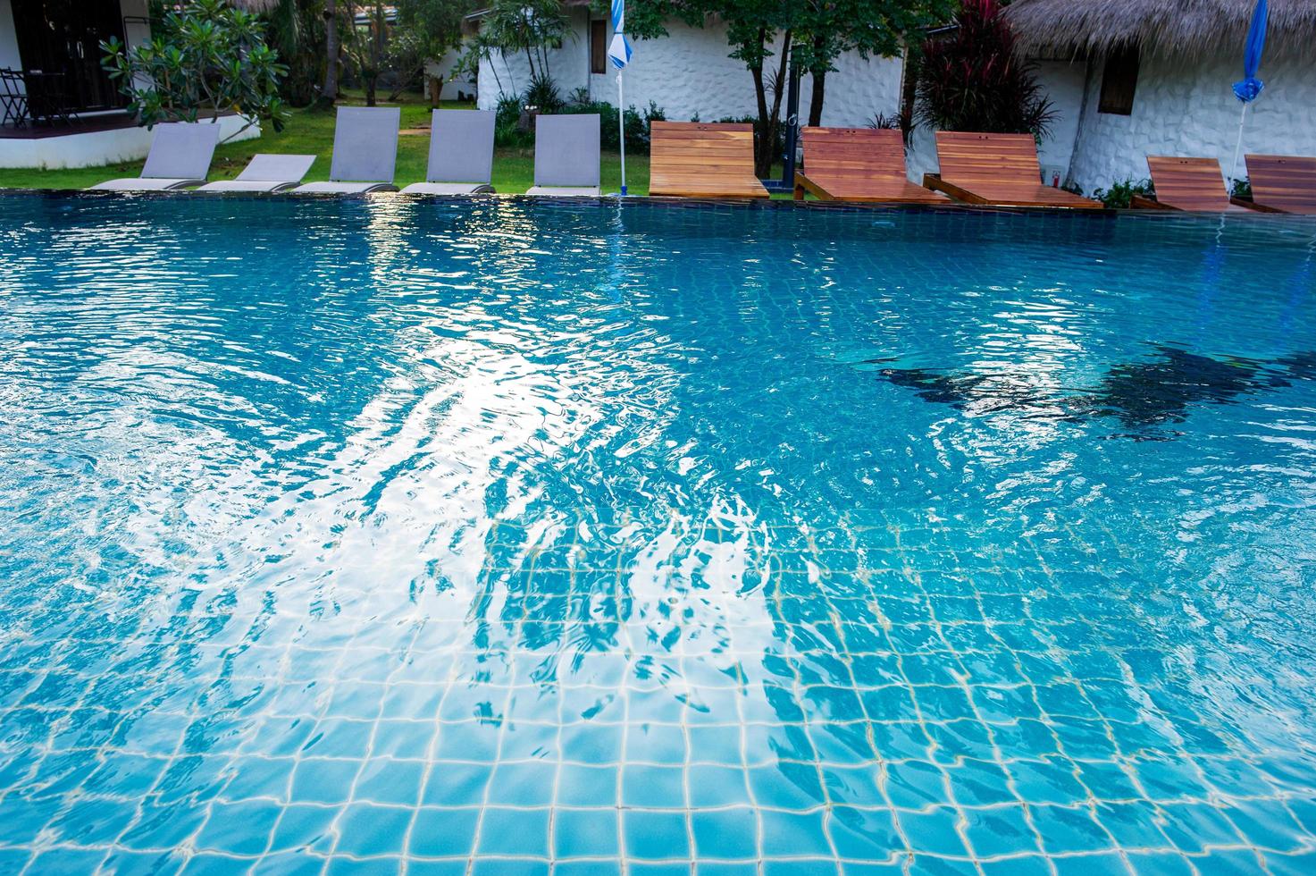 The beautiful seaside swimming pool is for tourists who like swimming. photo