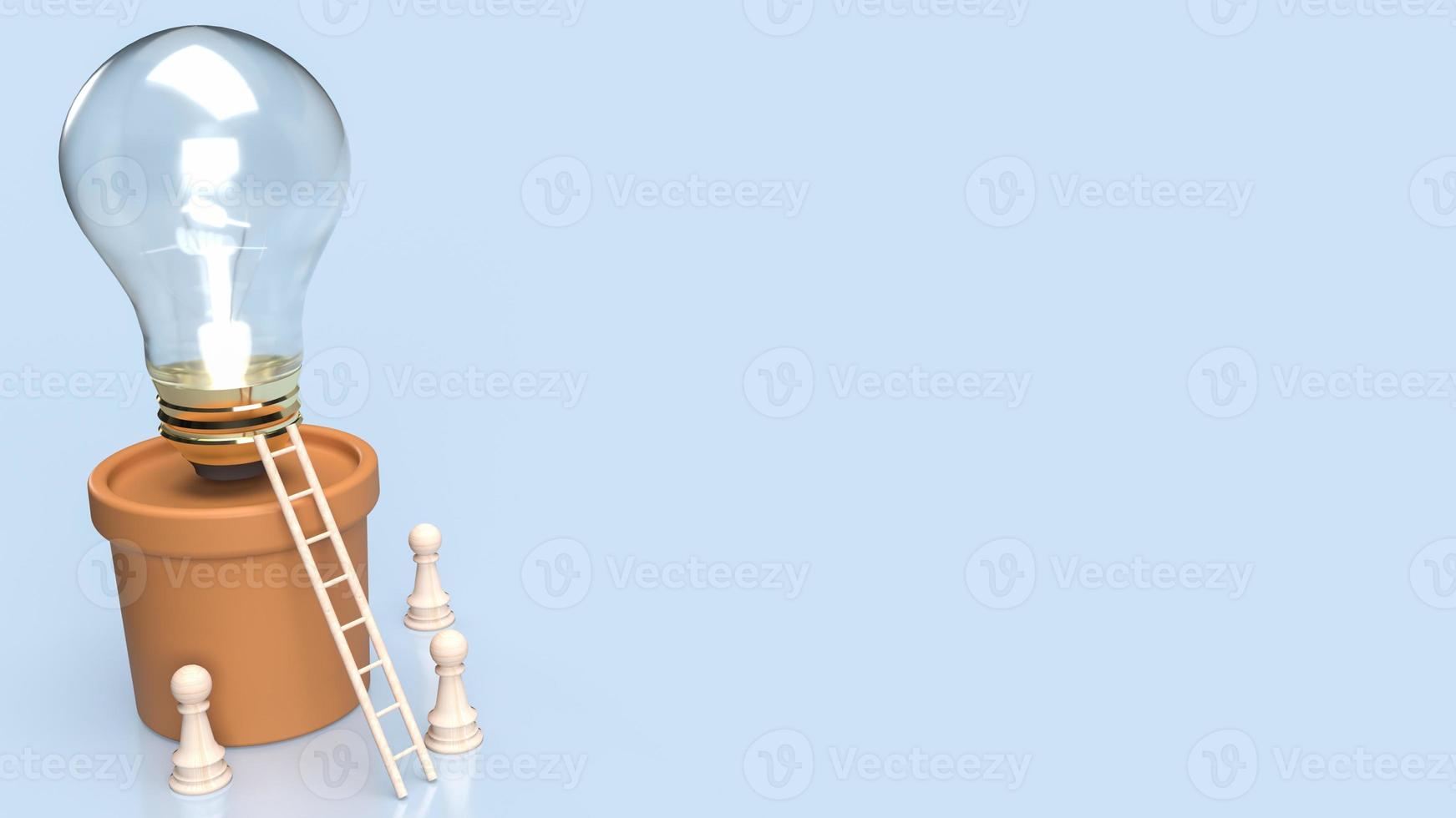 The light bulb in plant for creative or energy concept 3d rendering photo