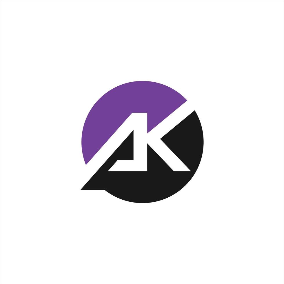 AK modern minimalist logo design vector