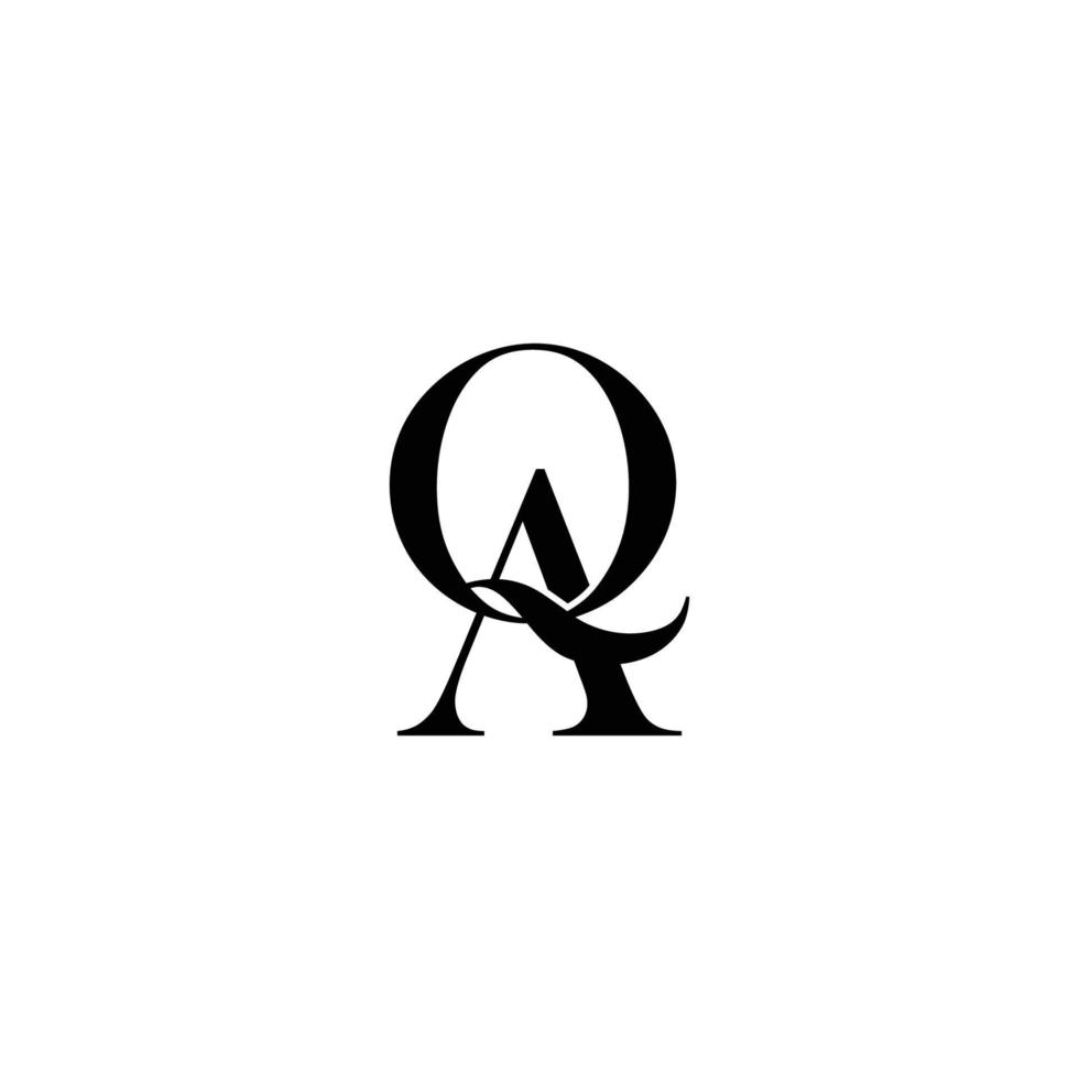 QA or AQ modern luxury initial lettering logo design vector