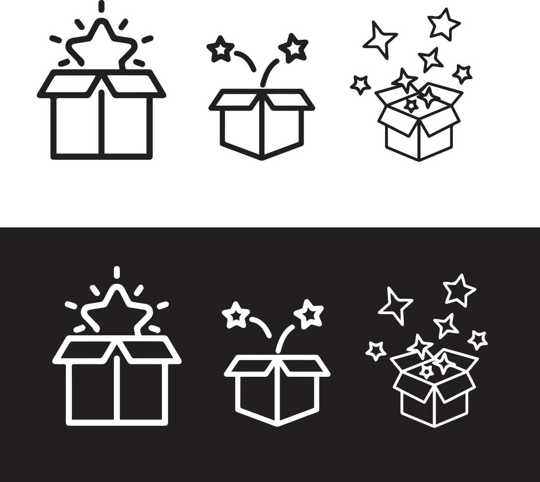 caja, sorpresa, diseño de vector de icono de regalo