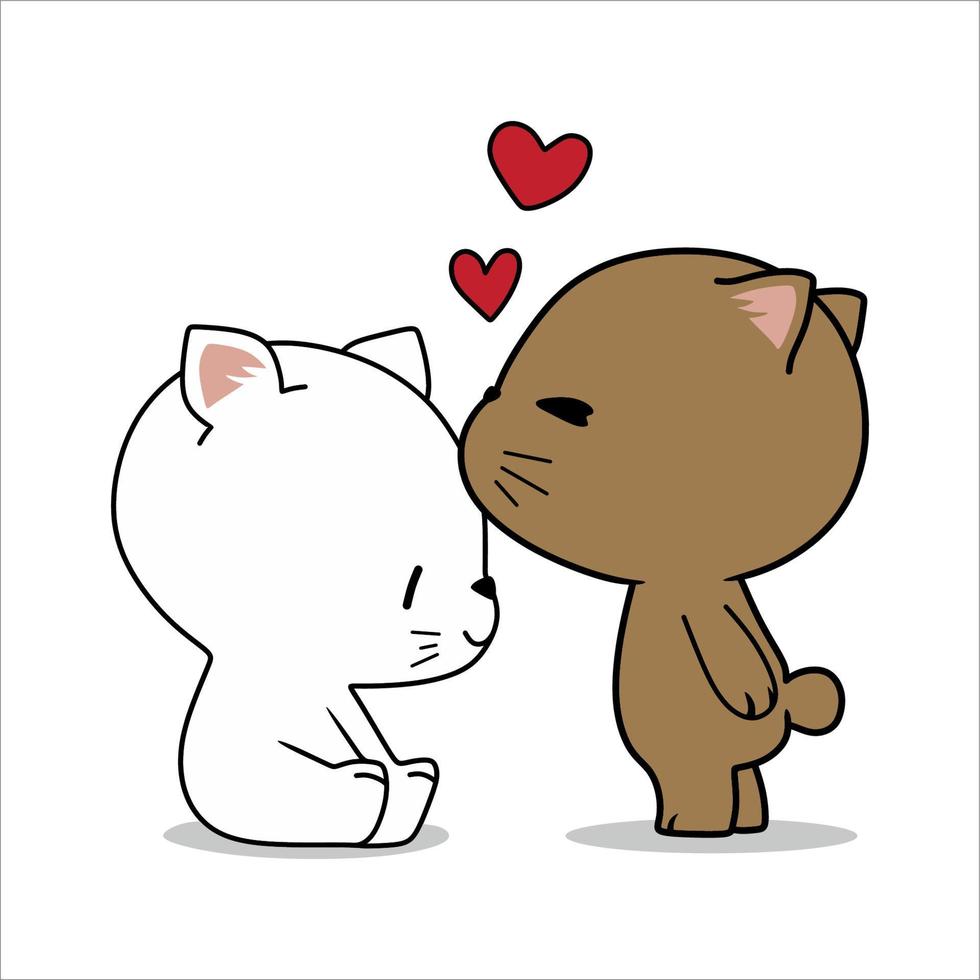 Cute Cats love each other vector