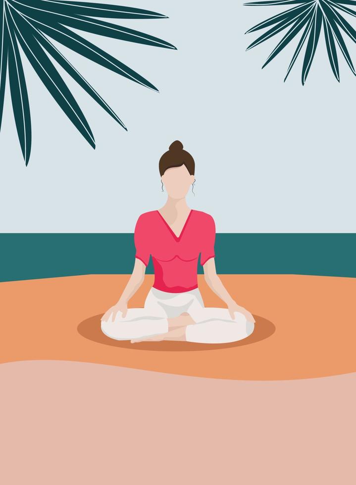 faceless yoga girl vector