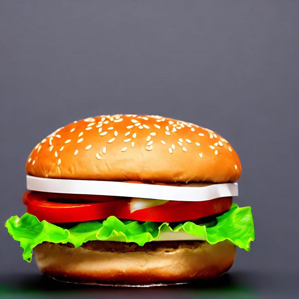 Gourmet fresh delicious homemade hamburger. photo