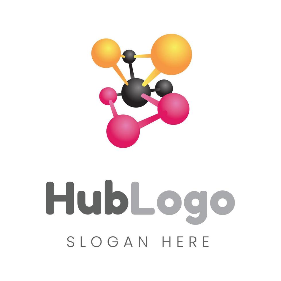 hub logo design template vector