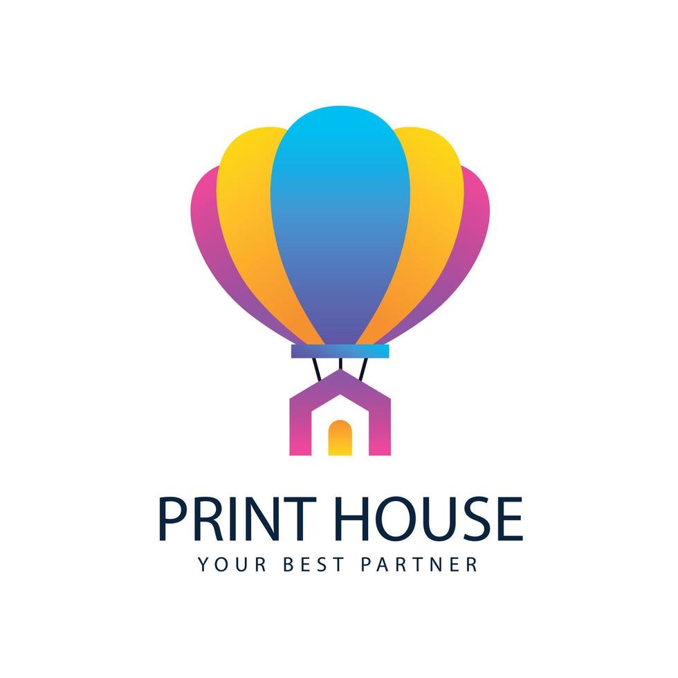 Printing house logo template vector