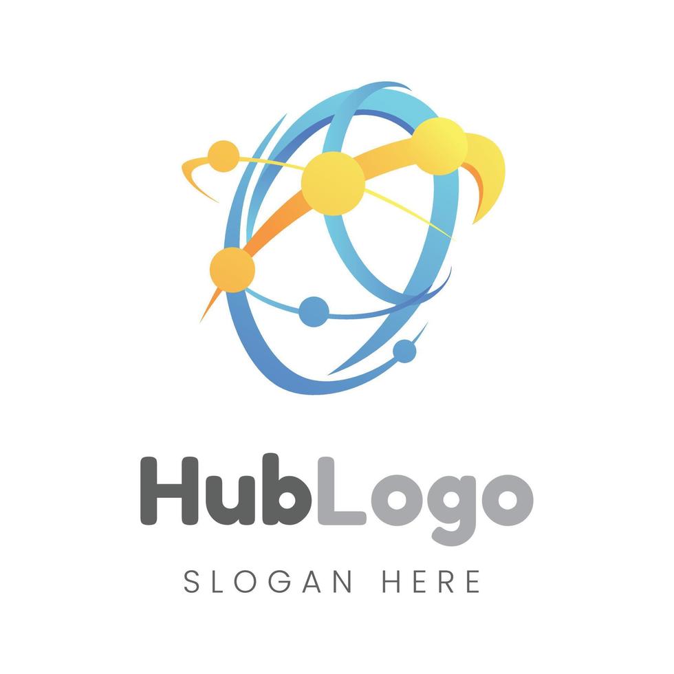 hub logo design template vector