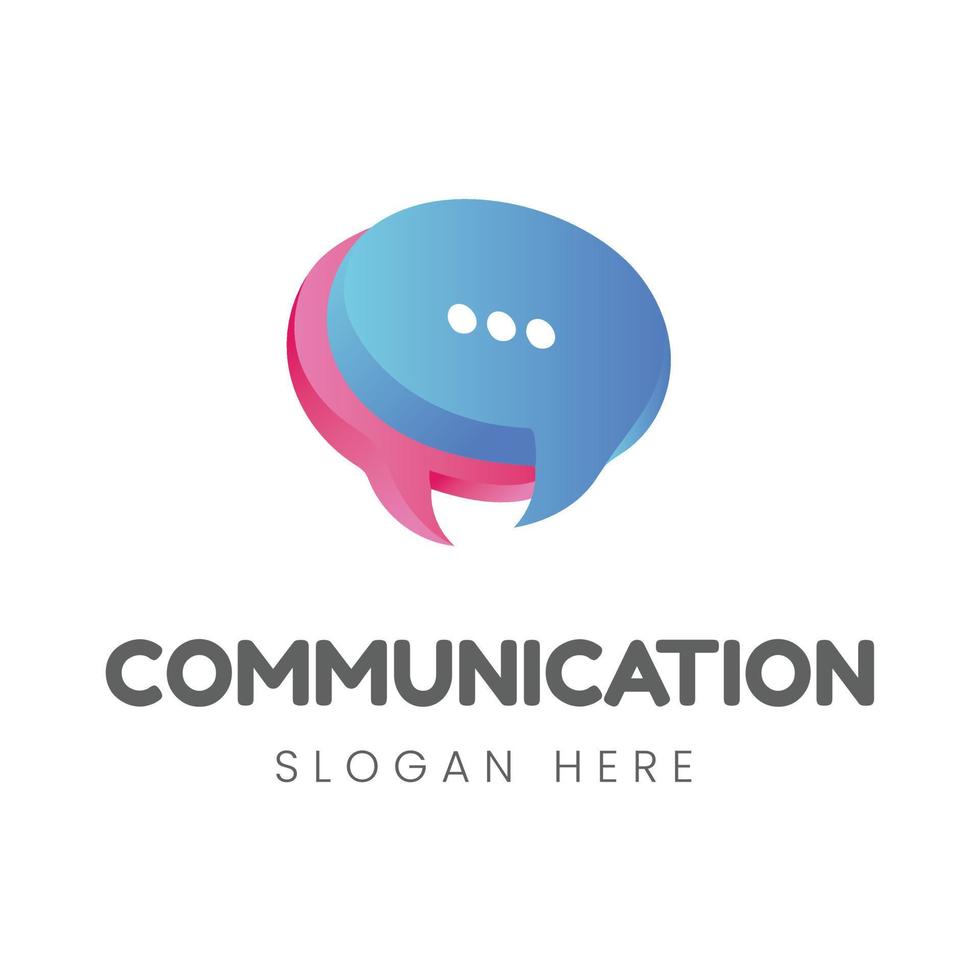 communication logo design template vector
