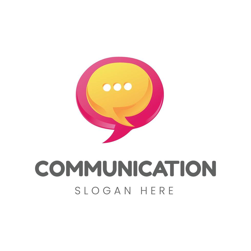 communication logo design template vector