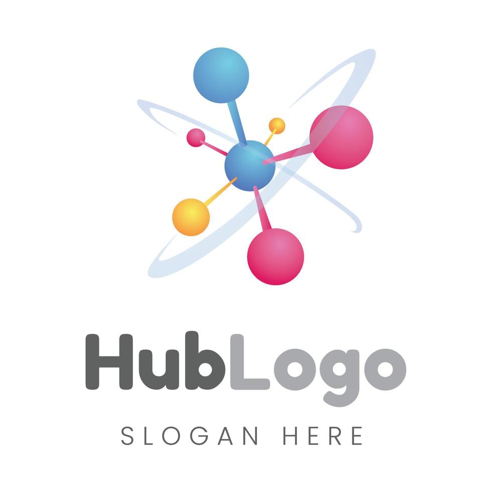 hub logo design template vector