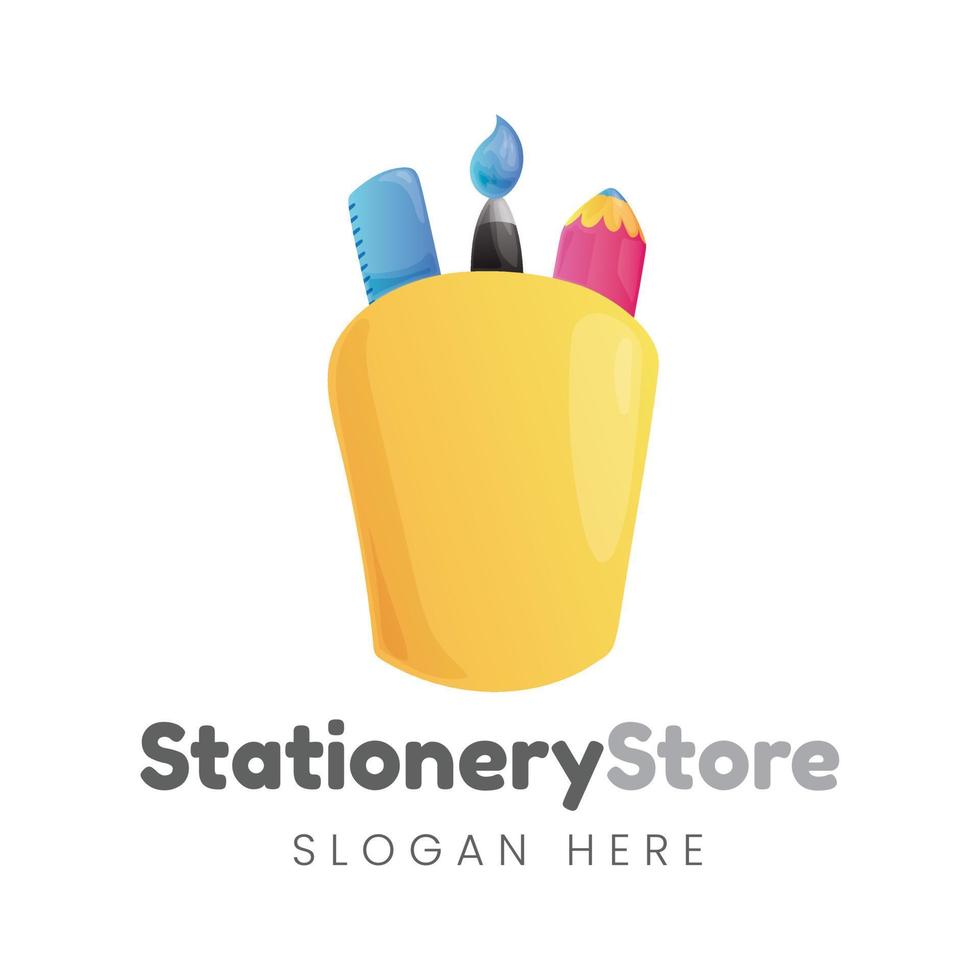 stationery store logo design template vector