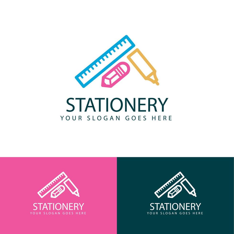 stationery store logo design template vector